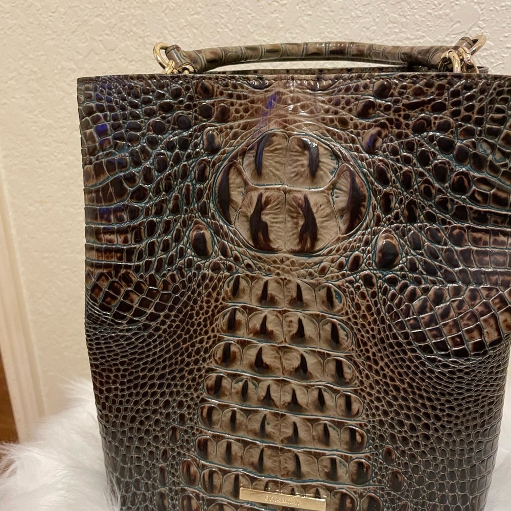 BRAHMIN MELBOURNE BUCKET Crocodile Bag